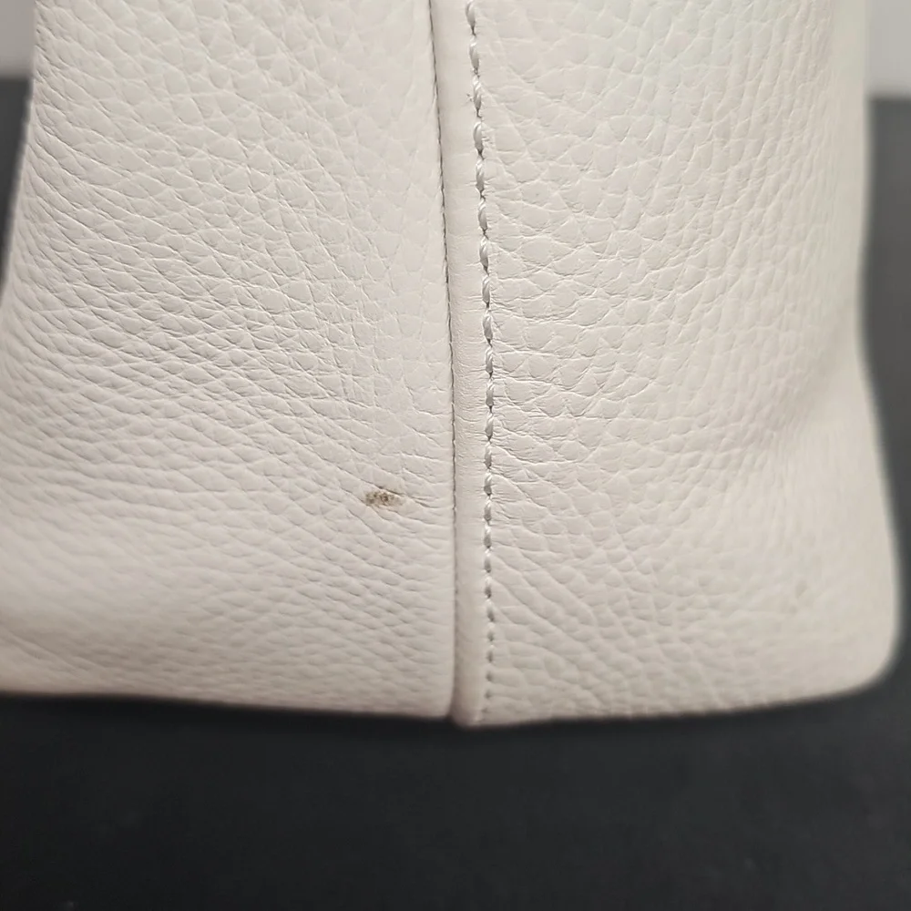 Dooney & Bourke Cream Leather Hobo with Brown Trim